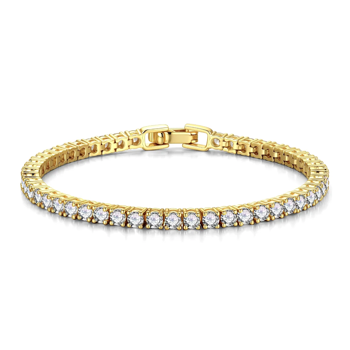 Yoosteel Four prong CZ tennis bracelet, Gold