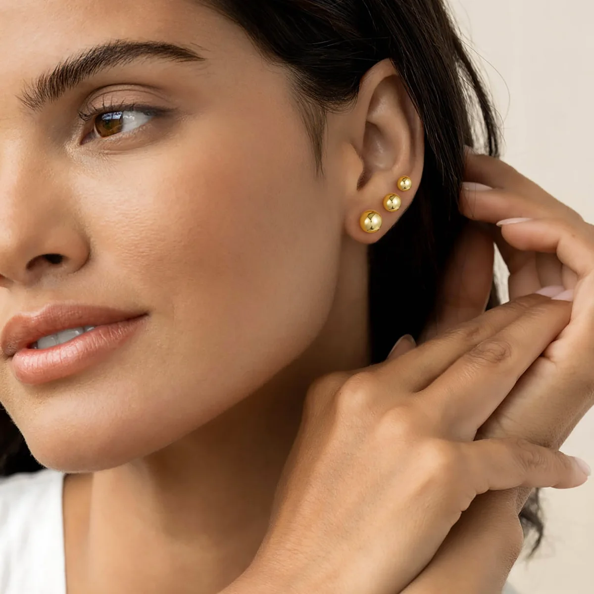Yoosteel Ball flat back stud set, Gold