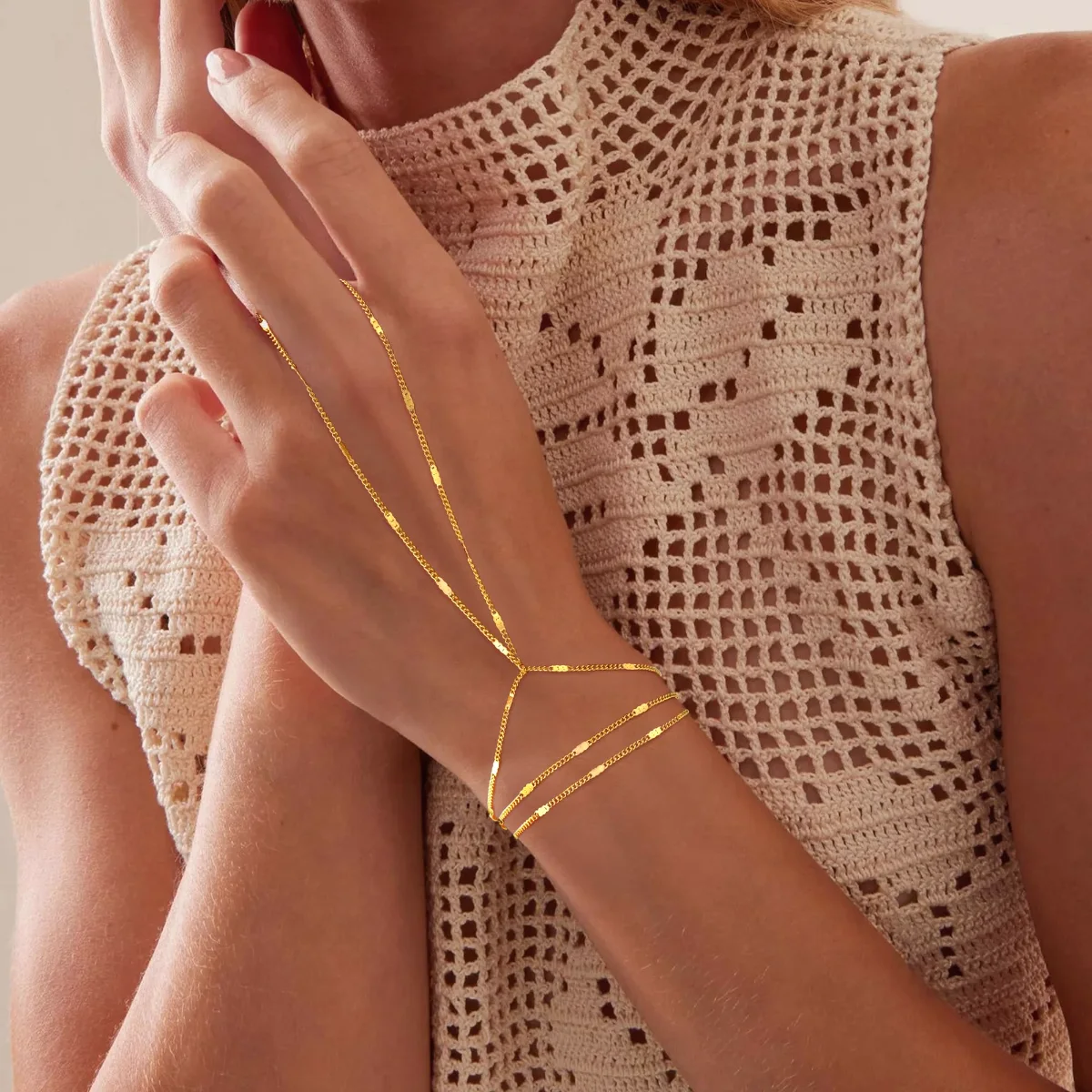 Yoosteel O-link hand chain, Gold